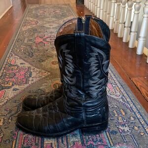 El Presidente Gold Collection alligator leather side zip cowboy western boots